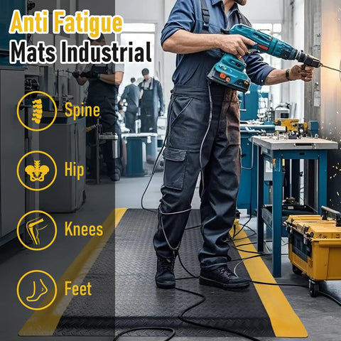 Extra Thick 3 By 7 Ft Anti Fatigue Floor Mat for Standing Tasks in the Shop or Garage with EPDM Foam and Anti Static Rubber