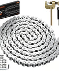Silver 140 Link Mini Bike Chain With Master Link And Chain Breaker For Predator 79cc To 100cc Engines set