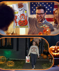 People holding Say Boo To Drugs Halloween Reflective Gift Bags 150 Pack for Trick Or Treat Parties Party Favors
