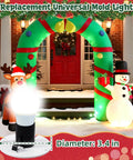 Two Pack Blow Mold Light Kit Replacement For E27 E26 Base Bulbs with visible indoor outdoor decor, reindeer and snowman figures, 3.4 in diameter size shown.
