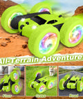 Rad Stunt RC Car With Two Point Four GHz Remote 360 Degree Flips Double Sided Crawler USB C Modular Battery outdoor use
