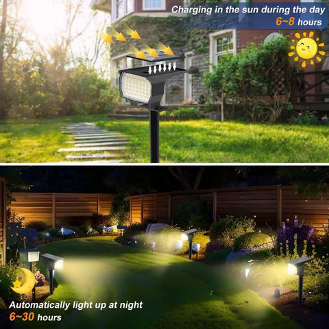 Heavy Duty Solar Spot Lights Outdoor Waterproof 12 Pack Warm White Landscape Illuminators Featuring 46 High Output Led Pods And Sick 800 Lumen Glow For Yard And Driveway Makeover Projects