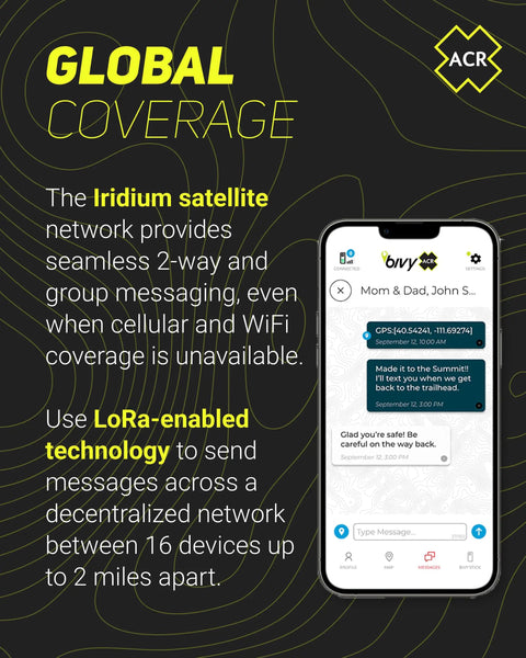 Global coverage with Bivy Stick Mesh Satellite Communicator Go Anywhere With LoRa Enabled Mesh And Global Iridium Coverage