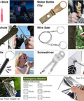 216-piece green survival first-aid kit for outdoors with paracord, wire saw, whistle, screwdriver, emergency blanket