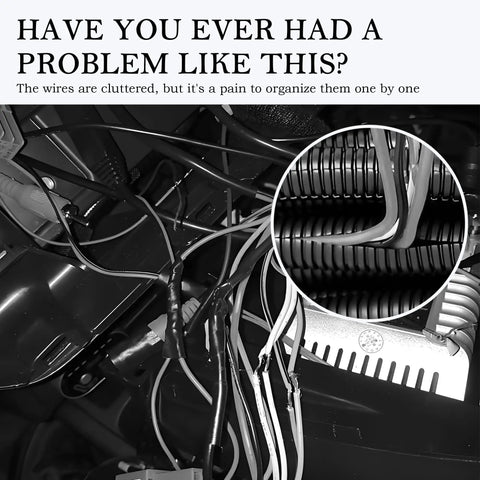 Messy car wiring before using 5 Piece Car Wire Loom Installation Tool Set 0.32 Inch To 1.6 Inch Wire Insertion Tools.
