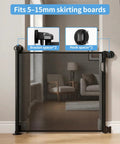 Retractable Baby Gate For Doorways Stairs And Hallways Mesh Gate For Pets 33 Inches Tall Extends Up To 55 Inches Wide Black
