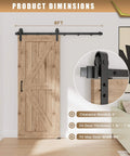 8 Foot Sliding Barn Door Hardware Kit For Single Doors 42 To 48 Inches Wide Upgraded Screw Fixation Modular Track Heavy Duty Barn Door Track Kit Smooth Quiet Sliding Easy To Install in a living room setting