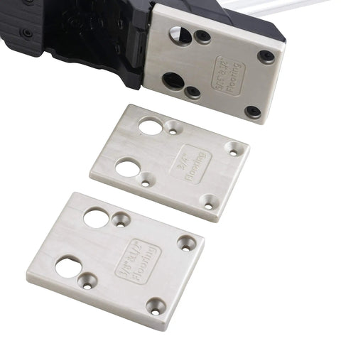 Built Tough Air Powered 18 Gauge L Cleat Flooring Nailer interchangeable non-marring base plates for hardwood installations.