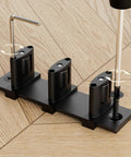 Adjustable Three Roller Sliding Closet Door Floor Guide For Bypass Double Doors Black Floor Mount Barn Door Bottom Guide