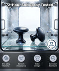 Beefy Matte Black Zinc Alloy Cabinet Knobs 5 Pack in 72-hour salt spray test chamber, showcasing durability and moisture resistance.