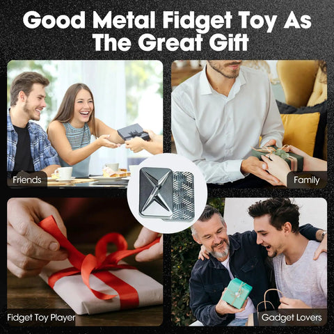 Collage of people gifting Lightning Infinite Fidget Slider Magnetic Haptic Toy For Grownups Stress Relief And Anxiety Control ADHD Friendly Desk Fidget Blocks Portable Magnetic Sliders For Tactile Play And Focus