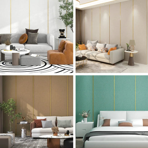 Living rooms and bedroom with 32.8ft Peel And Stick Molding Trim For Mirror, Wall, Ceiling, Floor, Cabinet And Tile Edges decor