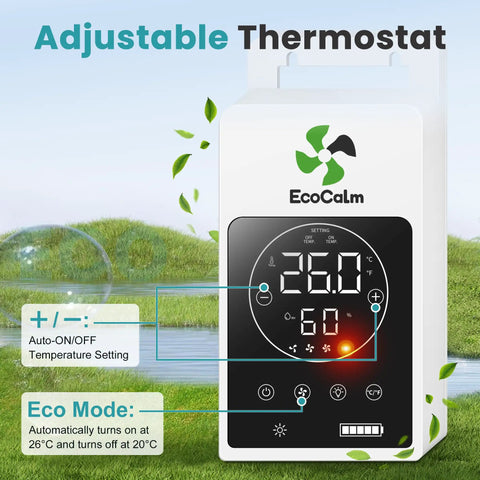 Adjustable Thermostat on Cool Solar Powered Outdoor Ceiling Fan Light With Battery And Adjustable Thermostat, 20 Inch Ceiling Fan For Gazebos And Patios, Dual 15W Bifacial Solar Panels, Canopy Fan For Sunrooms RVs And Outdoor Living.