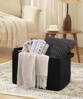 95L Extra Large Blanket Basket For Living Room And Nursery 24 By 16.9 By 14.2 Inch Woven Storage Bin holding books and throw