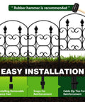 Arch Shaped Decorative Garden Fence Set 24 Inch Tall Ten Pack Metal Border Panels Black No Dig Fence for Landscape Patio Yard Outdoor Garden Fencing Border 10.83 Feet Total