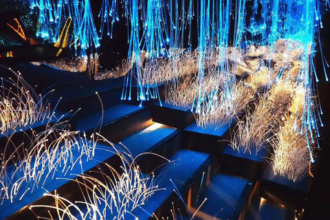 AZIMOM PMMA fiber optic cable roll, 1mm, 50m, blue end-glow strands for star sky ceiling lighting