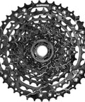 Close-up of Cues CS LG400 10 Speed Cassette 11 To 43 Teeth With Linkglide for ultra smooth shifts and longevity on road or MTB.