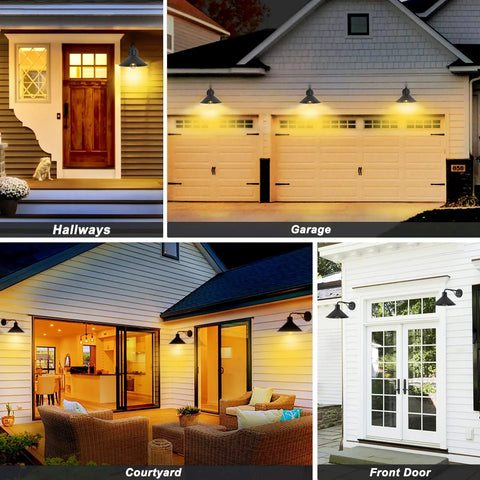 No Fuss Smart Dusk To Dawn Sensor Wall Sconce Outdoor Lighting Fixture Industrial Matte Black Barn Light for diverse locations
