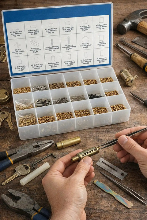 Pro DIY Lock Rekey Kit 200 Piece Set With Pins Springs Tools Plug Clips And More For Home Rental And Business Locks Commercial