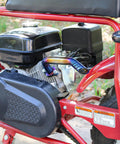 Exhaust Pipe Header Kit For 212cc Predator Non Hemi And 196cc KT196 Mini Bike Engines installed on red mini bike frame