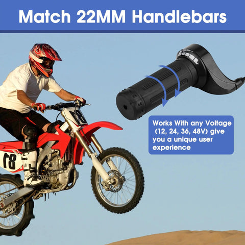 Universal Twist Throttle Grip For Electric Scooters And Bikes With Three Wires 12 24 36 48V Snappy Throttle Response For Pocket Bikes Mini Choppers And Karts Ride Ready With Smooth Power