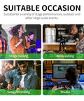 Four scenarios showing uses of Six Channel DJ Mixer For Live Streaming And Studio Recording Pro Soundboard across various events
