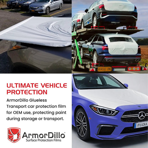 Adhesive Free Car Protection Film For Temporary Transport Wrap No Glue No Residue 36 Inch By 200 Foot Polyolefin Blend on cars