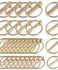 Top view of Heavy Duty Self Locking Lynch Pin Kit With Spring Steel Annular Ring Pins For Tractors Trailers Trucks And Mowers M4.5 To M11