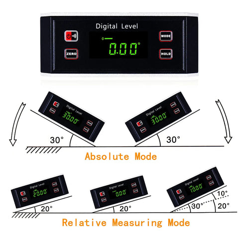 Built Tough Digital Angle Finder With V Groove Magnetic Base And Bright Backlight Hella Precise IP65 Waterproof Smart Level Protractor Gauge in use.