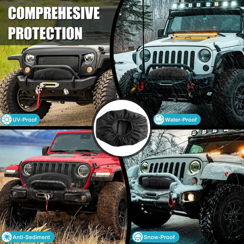 Top Shelf Heavy Duty Winch Cover Weather Tough Shield For 8500 To 12500 Lb Winches Water Resistant 1200D Oxford Fabric Upf 50 Protection Durable Gear Armor For Trucks And Trailers