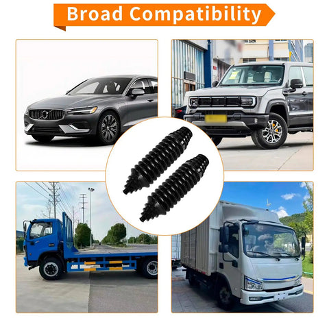 Rack And Pinion Boot Kit With Silicone Inner Tie Rod Boots, Bellows And Clamps for cars, trucks, and SUVs shown with vehicle compatibility.
