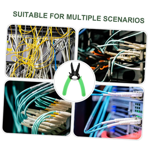 Portable Wire Stripper Pliers With Soft Grips Rapidly Strips Copper Jacketing in various wiring setups for electricians.