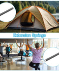 Tough As Nails Extension Spring Featuring Dual Hook Tension Build Made From Fatigue Resistant Spring Steel Exactly Zero Point One Inch Wire And Point Seven Inch Outer Diameter Spanning Seven Point Nine Inches Long Ideal For Lawn Tractor Fixes And Quick next to a camping tent and people exercising.
