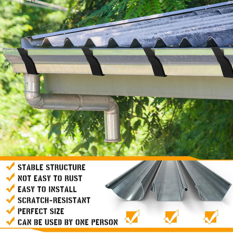 Two Pack 5 Inch Gutter Brackets And Hangers Aluminum Heavy Duty Rain Gutter Mounts For Gazebo And Shed Roof Drainage