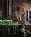 670 Piece Heat Shrink Tubing Kit With Wire Stripper Cutter on a tool wall in a garage workshop