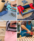 Heavy Duty T50 Staples And 18 Gauge Brad Nails Combo Kit used in carpentry and upholstery with standard staple guns