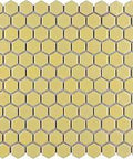 Vintage Yellow Porcelain Floor And Wall Tile With Dope Look, 11.88 Inch By 13.25 Inch, Mesh-Mounted Mosaic, glazed high sheen finish