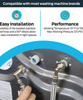 6 Ft Braided Stainless Steel Washing Machine Hose Connector With 90 Degree Elbow 3/4 In FHT To 3/4 In FHT installation