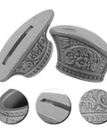Finger Guard Bolster Set For Knife Making 2 Pieces Stainless Steel Guards And Pommel Bolsters, silver, 5.50x2.20x1.90cm detail