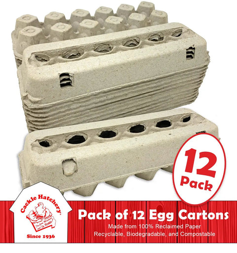 Vented Paper Pulp Egg Cartons 12 Pack Holds 1 Dozen Eggs Biodegradable And Compostable Recycled Paper For Backyard Flock