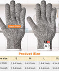Size chart for 15 Pairs Cut Resistant Gloves Level 5 Protection Anti Cut Kitchen Gloves For Food Prep Fish Filleting Slicing And DIY Projects Large Size Ideal For Cooking Meat Veggie Prep Garden And Craft Tasks