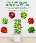 Dope Space Saving Indoor Hydroponic Tower Garden With Self Watering Pump Showing Various Vegetables And Herbs