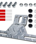 Beefy Universal Two Pack Trailer License Plate Bracket Frame with Mounting Kit including screws and reflective sticker for RV, boat, trailer