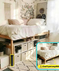 Adjustable Dorm Bed Risers Heavy Duty Steel Frame Built Different For Superb Stability under twin bed with storage support.