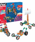STEM Vehicle Building Kit With 130 Plus Parts For Kids Ages 8 And Up, Build 7 Hands-On Vehicles Powered By Push, Rubber Band, Wind Or Spring Motor, Learn Potential And Kinetic Energy, Velocity, Acceleration, Motion, And Graphing Concepts. boxed 131-piece vehicle set with model builds