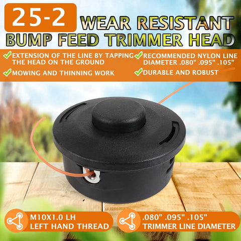 25-2 Trimmer Head Bump Feed Replacement For Stihl String Trimmers Beefy Compatibility With FS55, KM55, 10mm Arbor Size