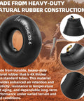 Beefy 2-Pack 15x6-6 Inner Tubes With TR87 Bent Valve Stem For Lawn Mowers Tractors Wheelbarrows Go Karts ATVs And Garden Utility Equipment A Tough Replacement For All Your Lawn Care Gear, tire and valve detail, heavy-duty rubber.