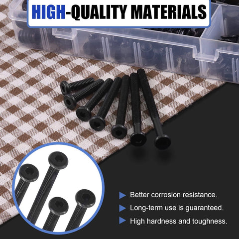 192 Piece M6 Hardware Kit For Wood Furniture And Cabinetry DIY Ready All In One Set Includes Hex Socket Cap Screws On Table