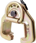 Rail Master Galvanized Steel Non Penetrating Anchor With 5000 Lb Breaking Strength, side view with metal clamp detail.