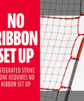 Multi Angle Baseball Pitch Return Net With Integrated Strike Zone 55 By 36 Inch Frame, close-up of net structure and frame.